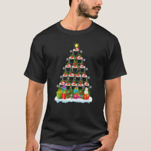 Sushi Food  Xmas Holiday Santa Sushi Christmas Tre T-Shirt