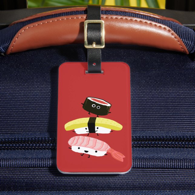 Sushi Friends - Fun Sushi Characters Luggage Tag (Front Insitu 2)