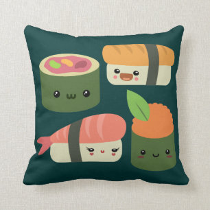 Sushi Friends Throw Pillow