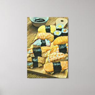 Sushi gift for food lovers canvas print