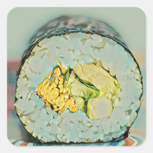Sushi gift for food lovers square sticker