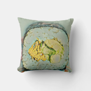 Sushi gift for food lovers throw pillow