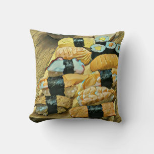 Sushi gift for food lovers throw pillow