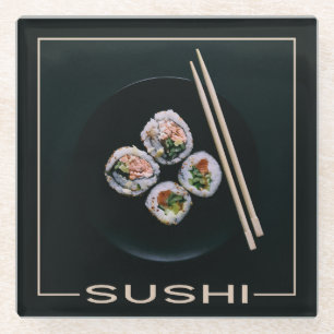 Sushi glass coaster
