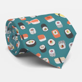 Sushi Green Neck Tie (Rolled)