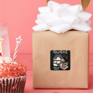 Sushi Hug in Hand Square Sticker