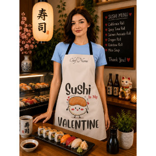 Sushi Is My Valentine Apron