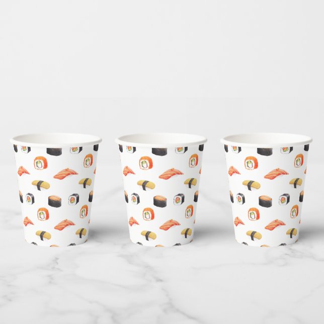 Sushi Japanese Food Pattern Paper Cups (Multi)
