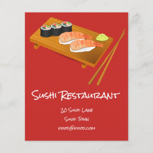 Sushi Japanese food restaurant Flyer