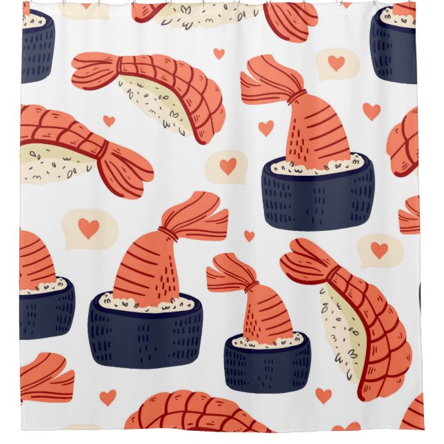Sushi Japanese Food Seamless Pattern (Front)
