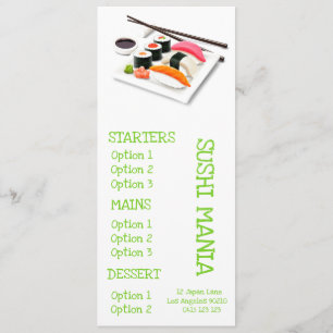 Sushi Japanese restaurant dinner menu