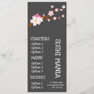 Sushi Japanese restaurant stylish dinner menu