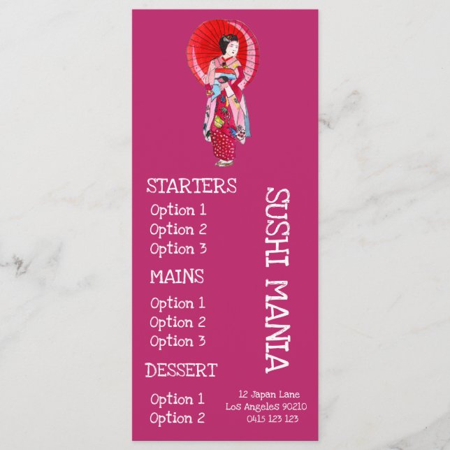 Sushi Japanese restaurant sushi dinner menu (Front)