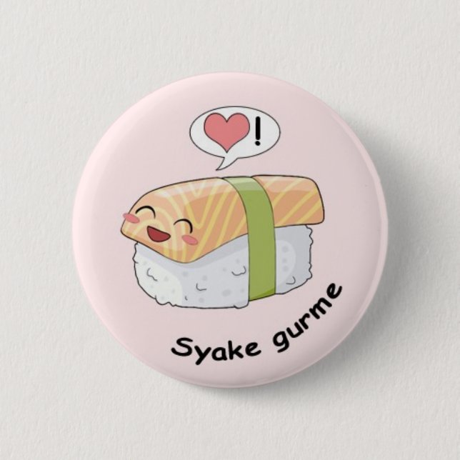 Sushi kawaii 2 inch round button (Front)