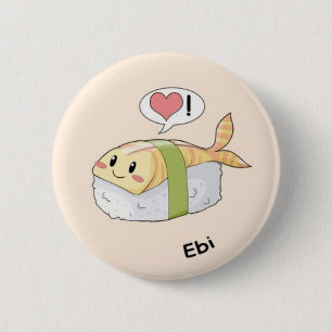 Sushi kawaii 2 inch round button