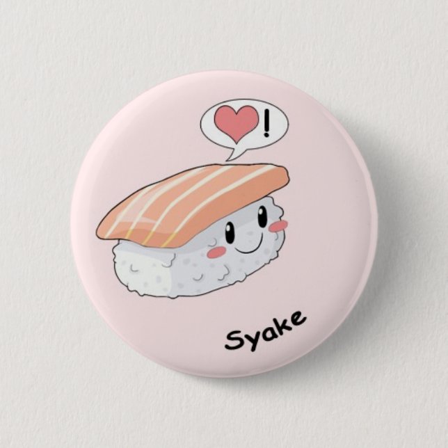 Sushi kawaii 2 inch round button (Front)