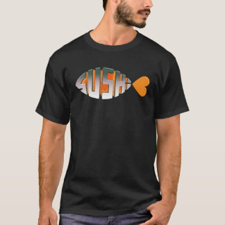 Sushi Love Religious Fish Inspired Typography Salm T-Shirt