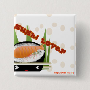 Sushi Lover 2 Inch Square Button