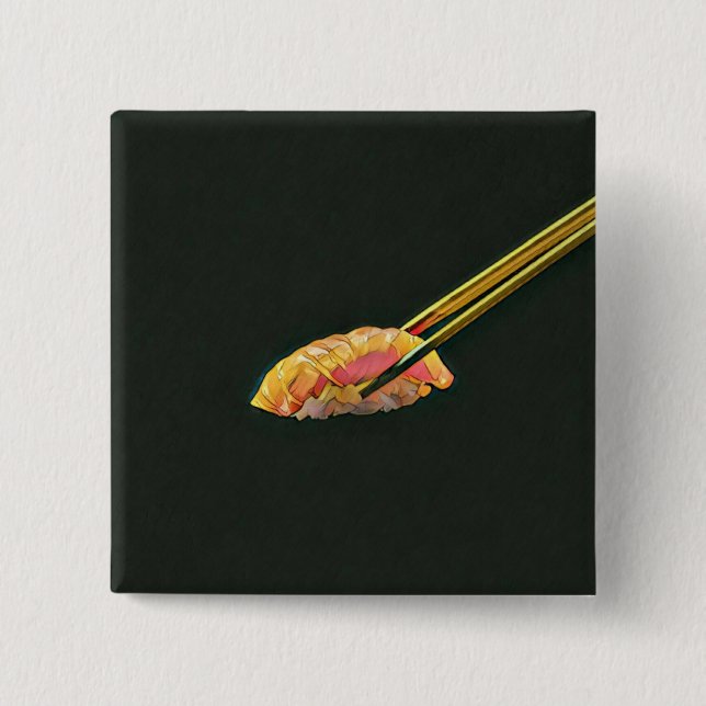 Sushi lover gift 2 inch square button (Front)