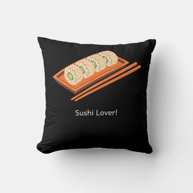 Sushi Lover Throw Pillow (Front)