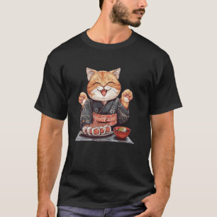 Sushi Lover Vintage Kitten Traditional Japanese Ar T-Shirt
