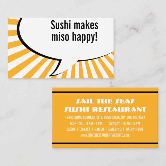 sushi makes miso happy business card (Front/Back)
