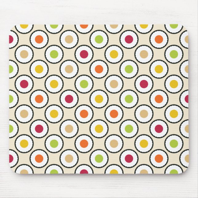 Sushi Maki Polka Dots Mouse Pad (Front)