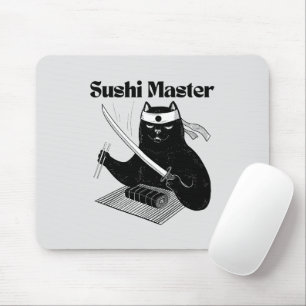 sushi master, sushi cat mouse pad