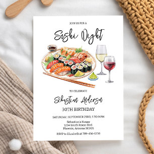 Sushi Night Birthday Invitation