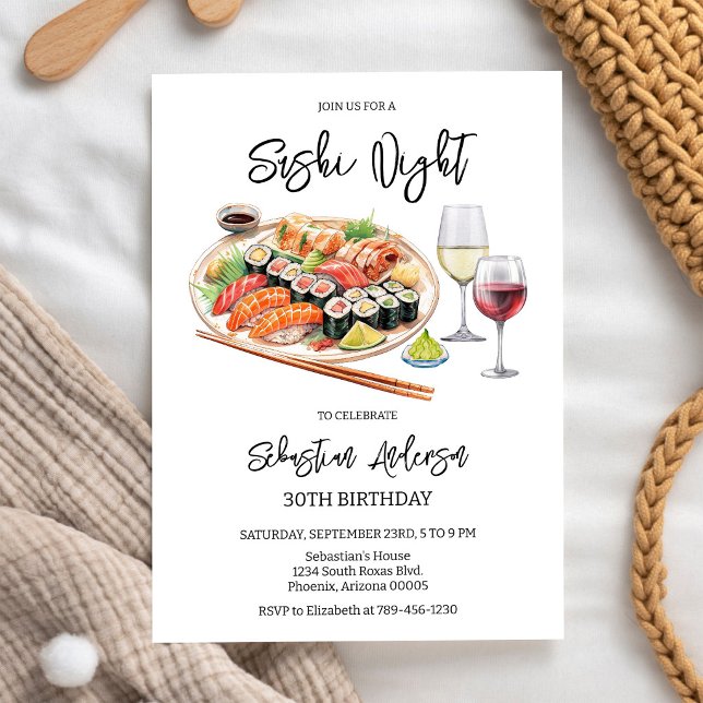 Sushi Night Birthday Invitation (Creator Uploaded)