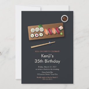 Sushi Night Maki and Nigiri Birthday Invitation