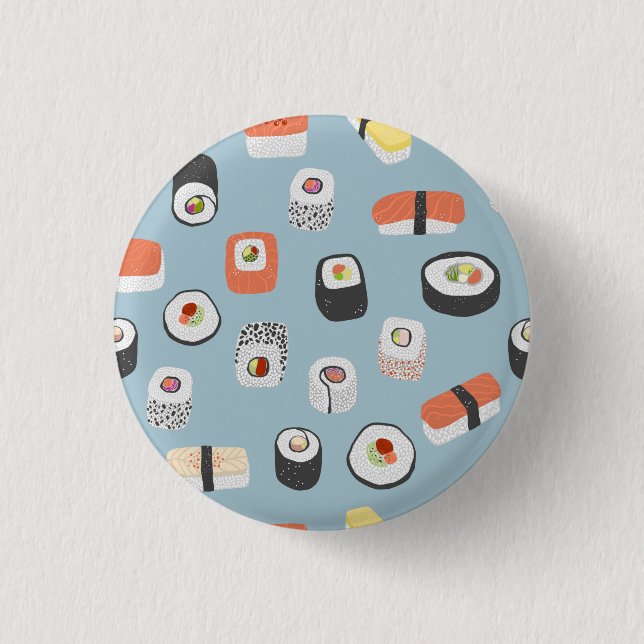 Sushi Nigiri Maki Roll 1 Inch Round Button (Front)