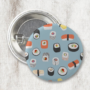 Sushi Nigiri Maki Roll 1 Inch Round Button