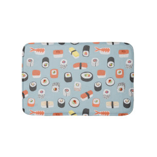Sushi Nigiri Maki Roll Pattern Bath Mat