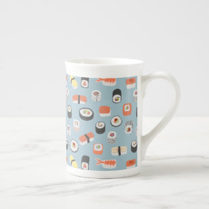 Sushi Nigiri Maki Roll Pattern Bone China Mug