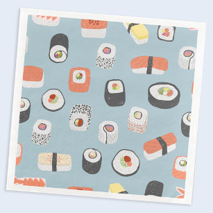 Sushi Nigiri Maki Roll Pattern Napkin