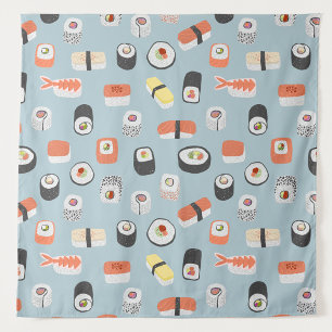 Sushi Nigiri Maki Roll Pattern Tapestry