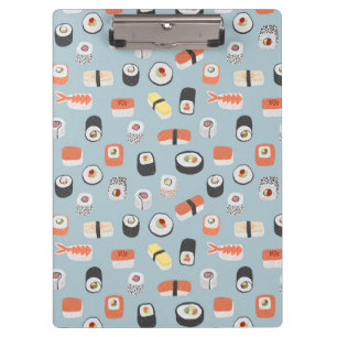 Sushi Nigiri Maki Roll Patterned Clipboard