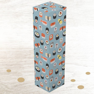 Sushi Nigiri Maki Roll Patterned Wine Box