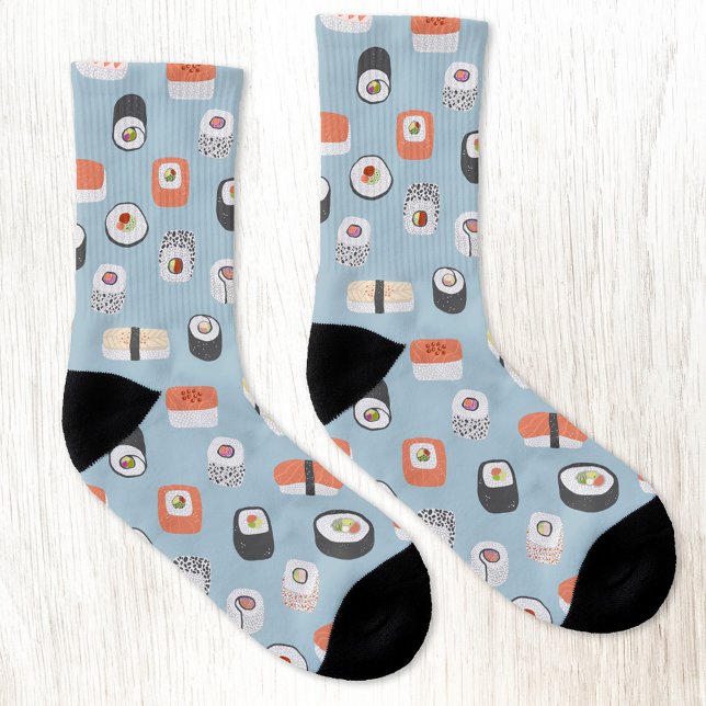 Sushi Nigiri Maki Roll Socks (Fun Japanese Sushi pattern socks)