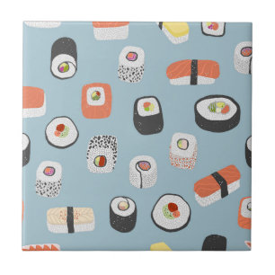 Sushi Nigiri Maki Rouleau Motif Carreaux céramique