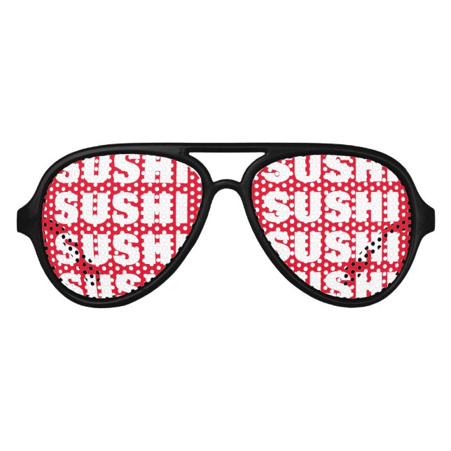 Sushi obsession party shades Funny prop sunglasses (Front)