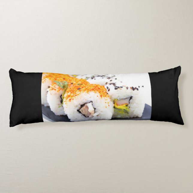 Sushi on a plate body pillow (Back)