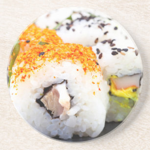 Sushi on a plate coaster