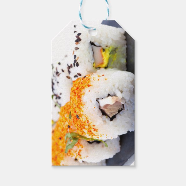 Sushi on a plate gift tags (Front)