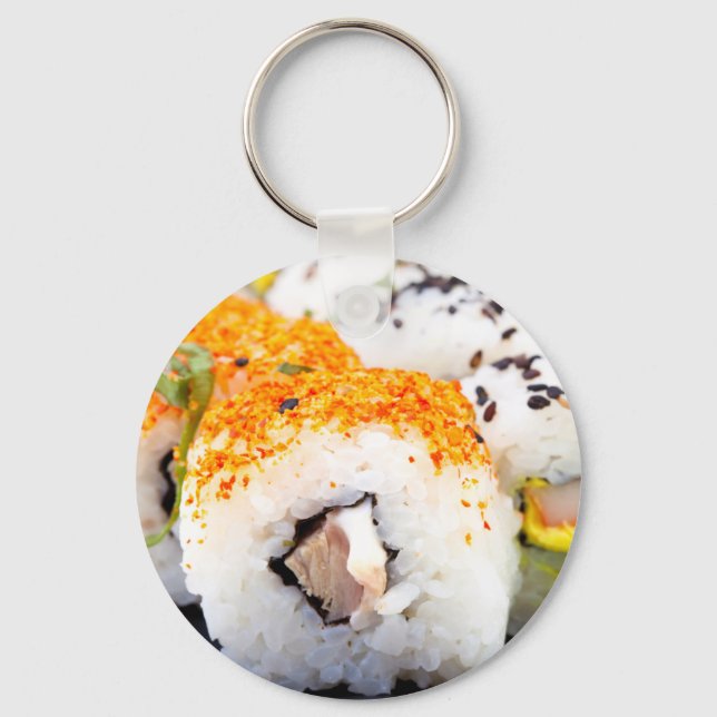 Sushi on a plate keychain (Front)