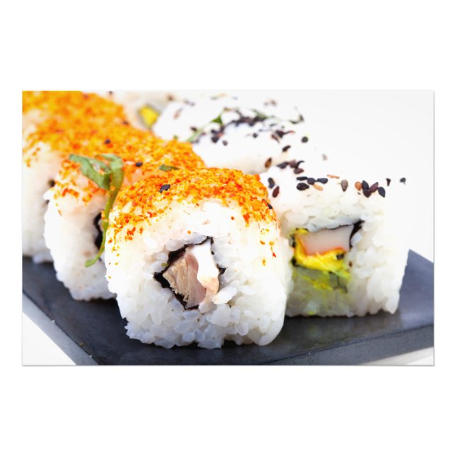 Sushi on a plate photo print (Front)