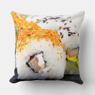 Sushi on a plate throw pillow