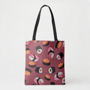 Sushi Onigiri Rolls: Seamless Illustration Tote Bag