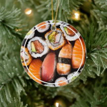 Sushi Ornament with Message and Date on Back